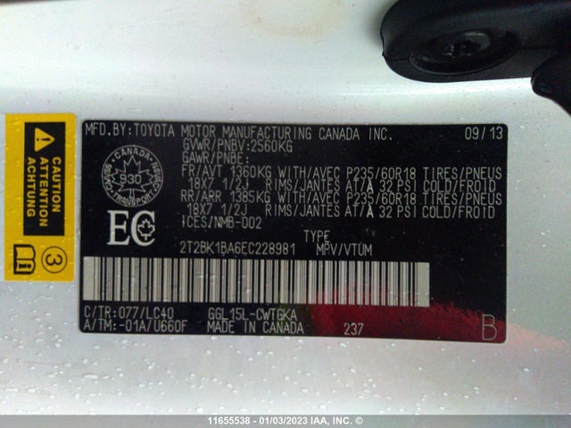 2T2BK1BA6EC228981 Lexus Rx 350/base/f Sport