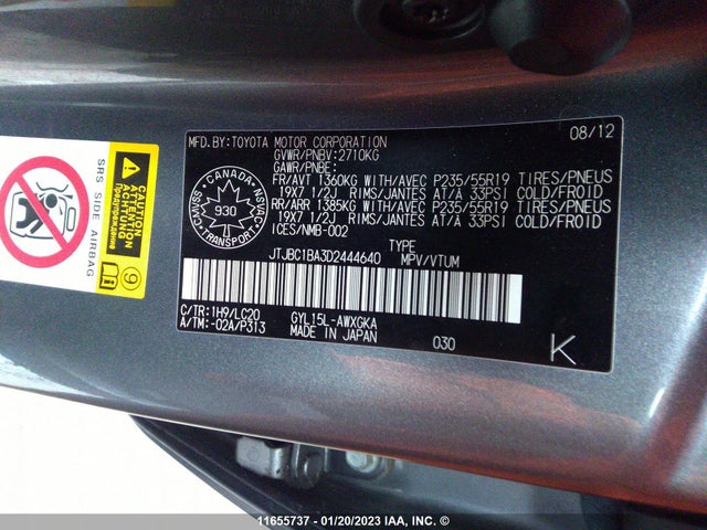 JTJBC1BA3D2444640 Lexus RX 450