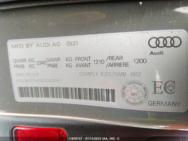 WAUB4CF5XMA040097 Audi S5