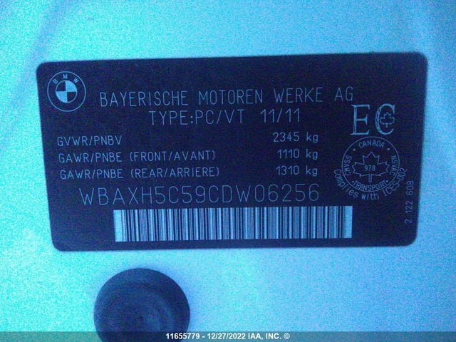 WBAXH5C59CDW06256 BMW 528 XI