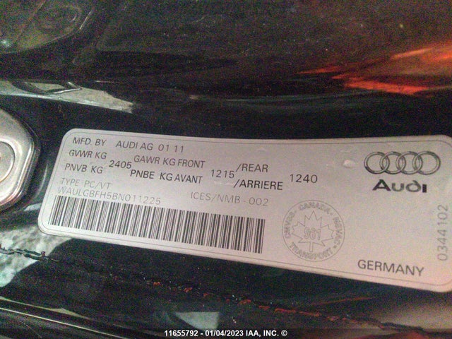 WAULGBFH5BN011225 Audi S5 PREMIUM