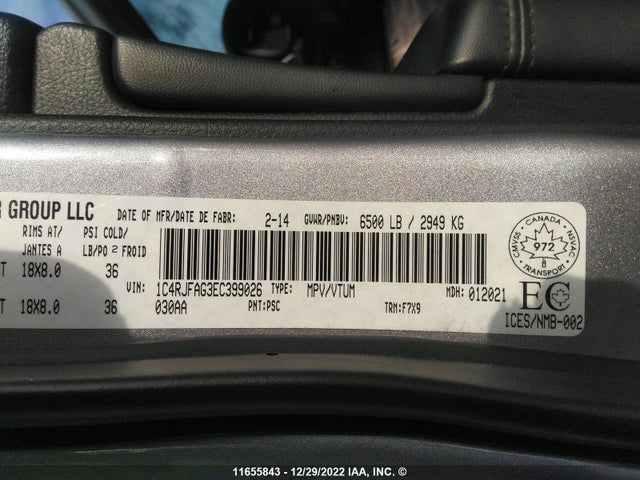 1C4RJFAG3EC399026 Jeep Grand Cherokee Laredo