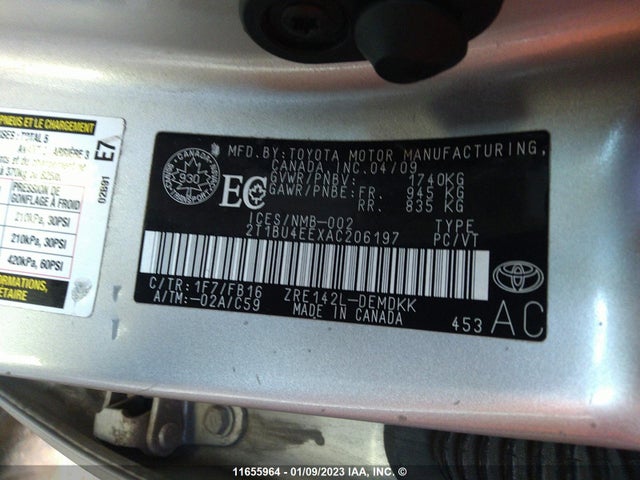 Toyota Corolla 2010 2T1BU4EEXAC206197 Image 11