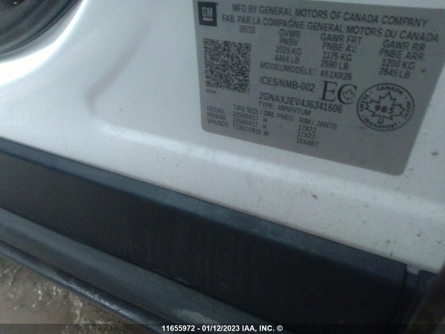 Chevrolet EQUINOX LT 2018 2GNAXJEV4J6341606 Image 9