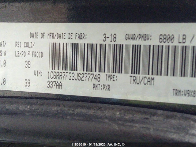 1C6RR7FG3JS277748 RAM 1500 St