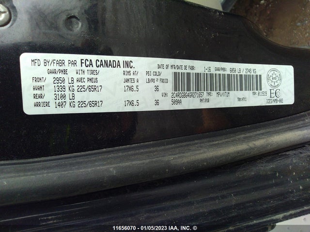 Dodge Grand Caravan Se 2016 2C4RDGBG4GR271657 Image 9