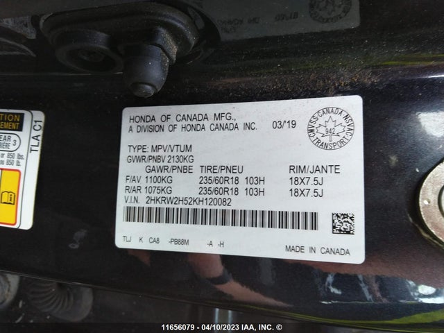 Honda CR-V 2019 2HKRW2H52KH120082 Image 11