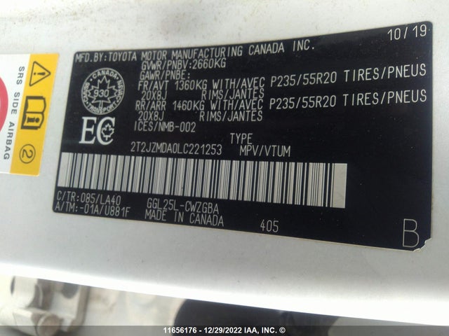Lexus RX 350 2020 2T2JZMDA0LC221253 Image 10