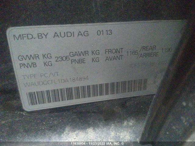 WAUDGCFL1DA184894 Audi S4 Premium Plus