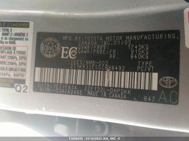 Toyota Matrix 2005 2T1KR32E55C888492 Image 11