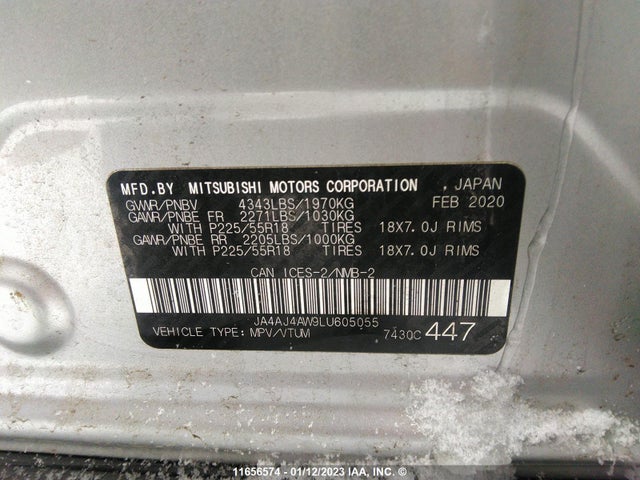 JA4AJ4AW9LU605055 Mitsubishi RVR