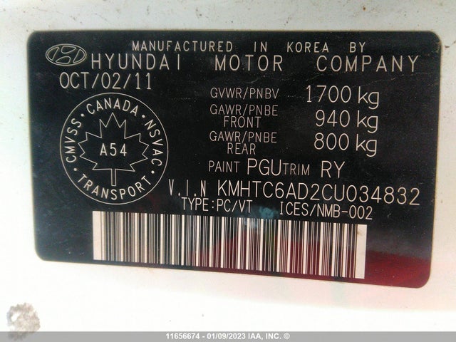 Hyundai Veloster 2012 KMHTC6AD2CU034832 Image 10