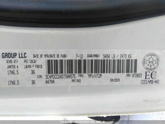 Dodge Journey Sxt 2013 3C4PDCCGXDT500575 Image 10