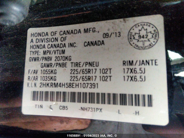 Honda CR-V EX 2014 2HKRM4H58EH107391 Image 9