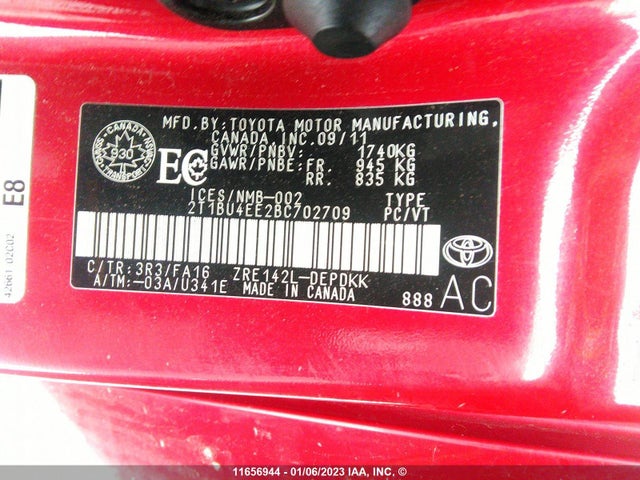 Toyota COROLLA 2011 2T1BU4EE2BC702709 Image 11