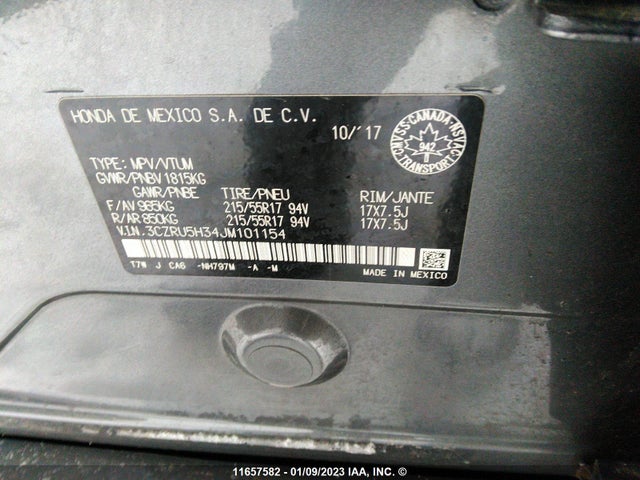 Honda HR-V LX 2018 3CZRU5H34JM101154 Image 9