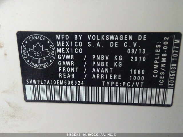 Aukcja sprzedaży 2014 Volkswagen Jetta Tdi, vin: 3VWPL7AJ0EM606924, numer aukcji: 11658349