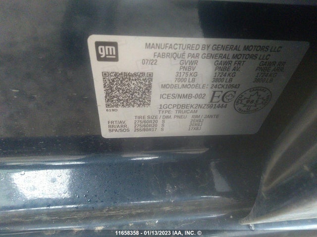 Chevrolet Silverado K1500 Custom 2022 1GCPDBEK2NZ591444 Image 10