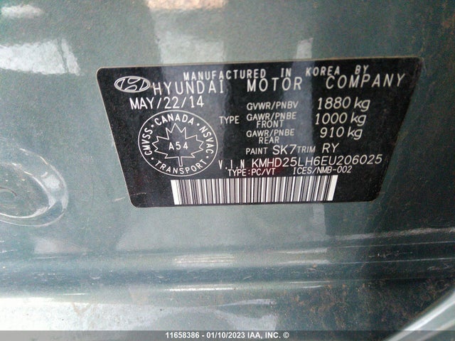 Hyundai Elantra 2014 KMHD25LH6EU206025 Image 9