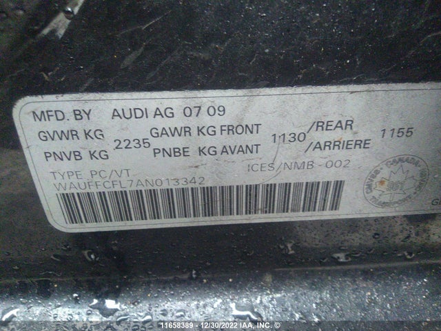 WAUFFCFL7AN013342 Audi A4 Premium Plus