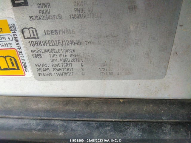 Chevrolet Traverse Ls 2015 1GNKVFED2FJ124645 Image 10