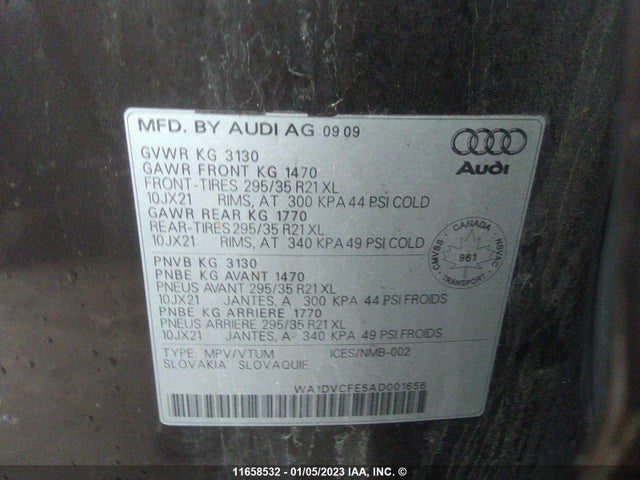 WA1DVCFE5AD001656 Audi Q7