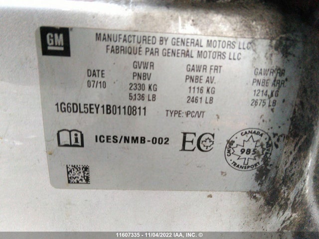 1G6DL5EY1B0110811 Cadillac Cts Performance Collection