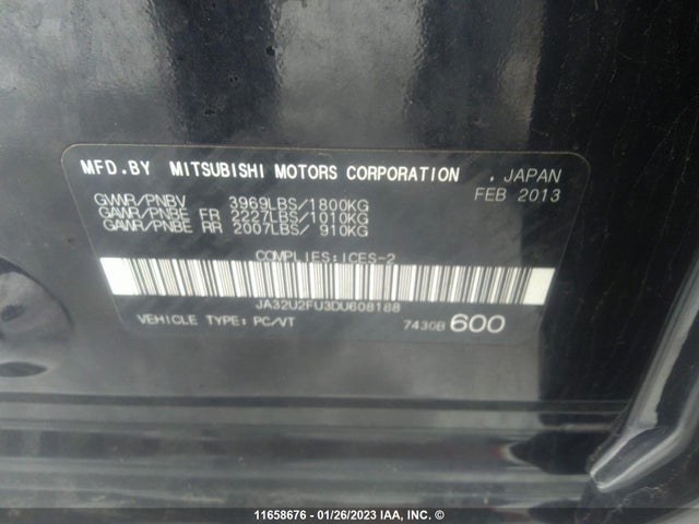 JA32U2FU3DU608188 Mitsubishi Lancer