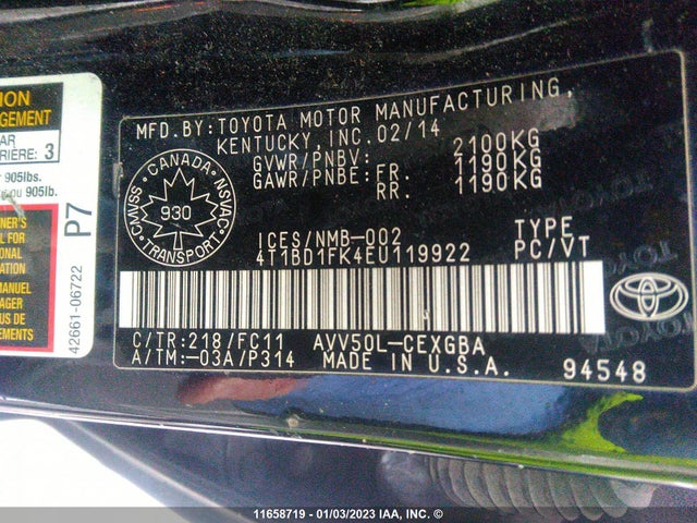 Toyota CAMRY HYBRID 2014 4T1BD1FK4EU119922 Image 9