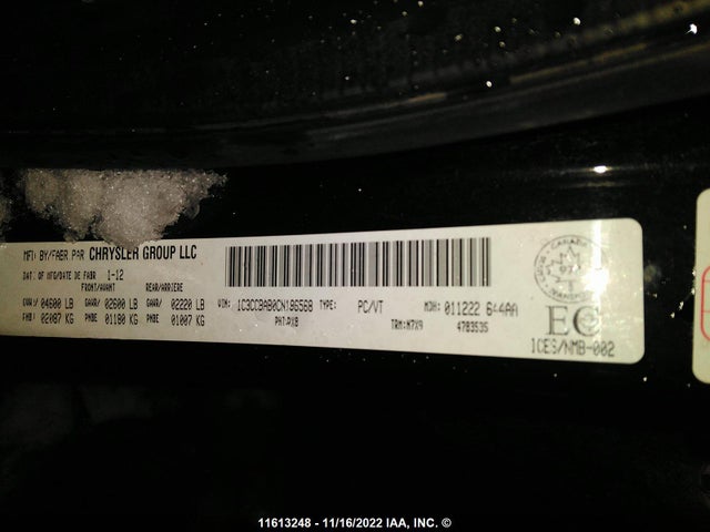 1C3CCBAB0CN186568 Chrysler 200 LX