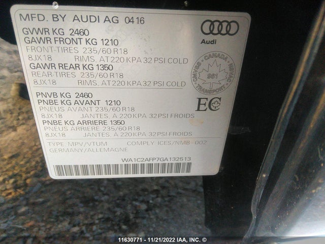 WA1C2AFP7GA132513 Audi Q5 PREMIUM