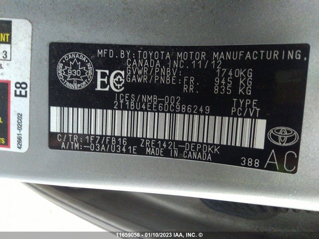 Toyota Corolla S/le 2013 2T1BU4EE6DC986249 Image 10