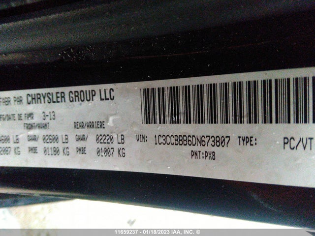 1C3CCBBB6DN673807 Chrysler 200 Touring