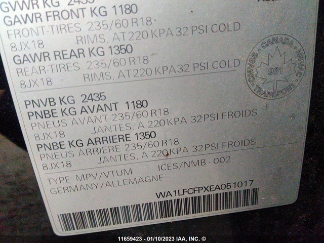 WA1LFCFPXEA051017 Audi Q5 Premium Plus