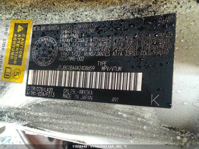 JTJBC1BA4A2408659 Lexus RX 450