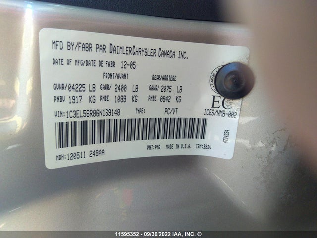 1C3EL56R86N169148 Chrysler Sebring Touring