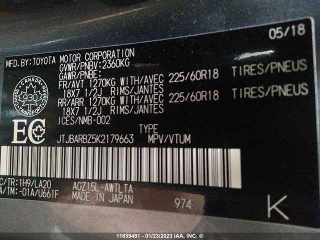 JTJBARBZ5K2179663 Lexus Nx 300 Base/300 F-sport