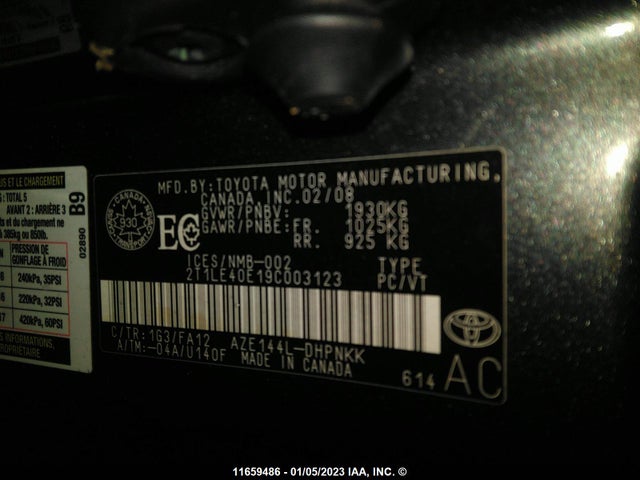 Toyota Matrix 2009 2T1LE40E19C003123 Image 10