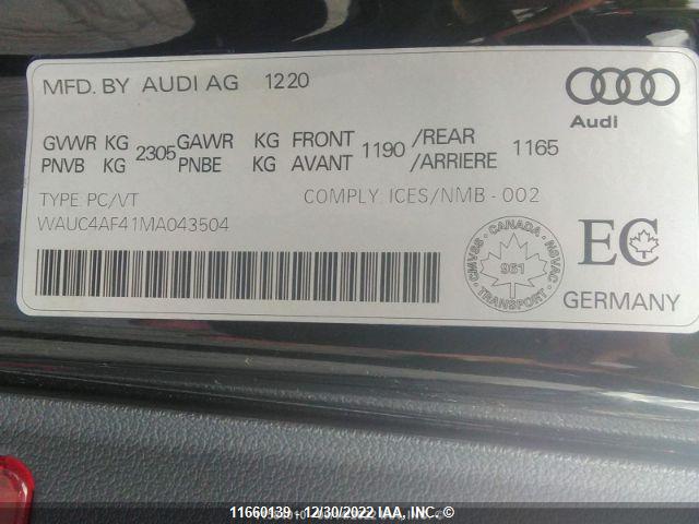 WAUC4AF41MA043504 Audi S4 Prestige