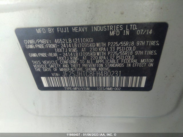 JF2SJHTC8FH480231 Subaru Forester 2.0xt Touring