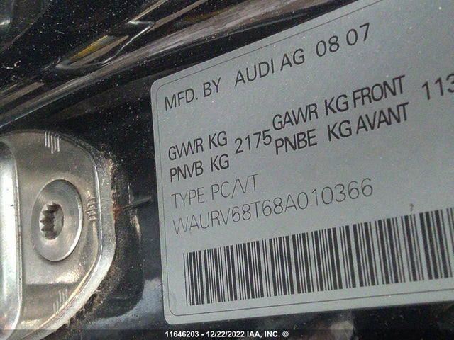 WAURV68T68A010366 Audi S5 QUATTRO