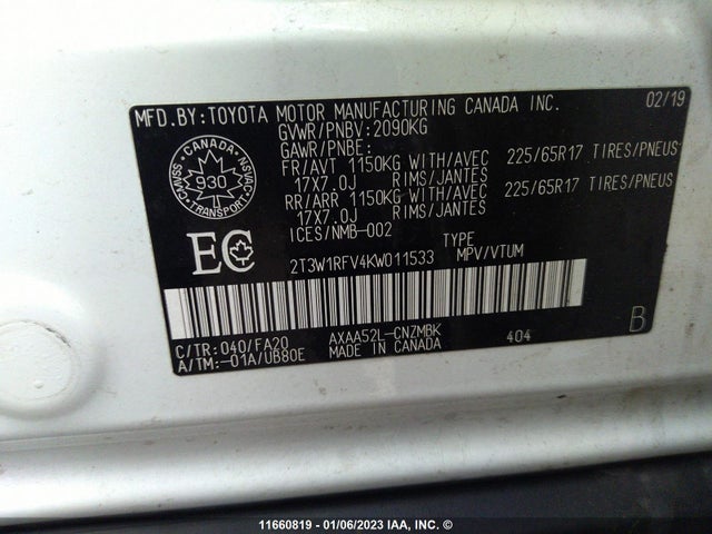 Toyota RAV4 2019 2T3W1RFV4KW011533 Image 10