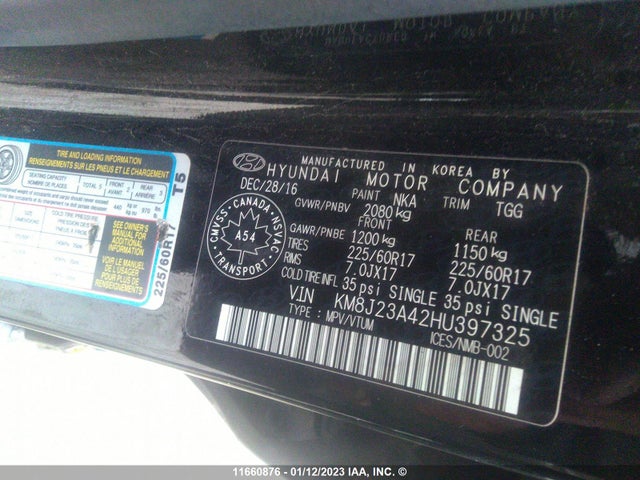 Hyundai Tucson 2017 KM8J23A42HU397325 Image 9