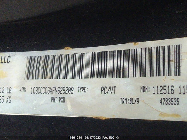 1C3CCCCGXFN628209 Chrysler 200 C