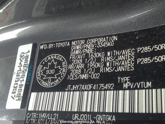 JTJHY7AX0F4175492 Lexus LX 570