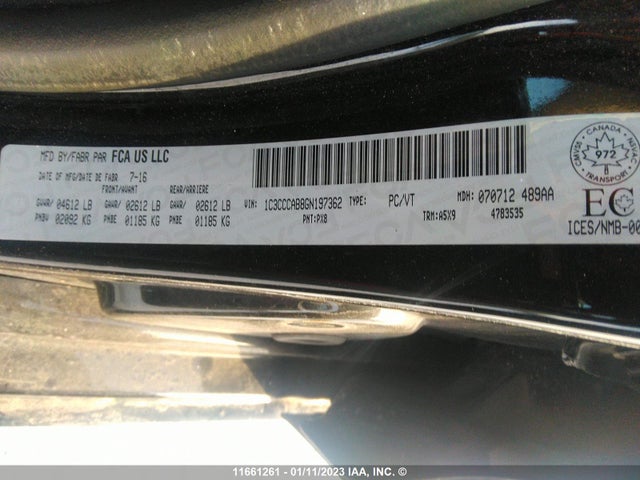 Chrysler 200 Limited 2016 1C3CCCAB8GN197362 Image 9
