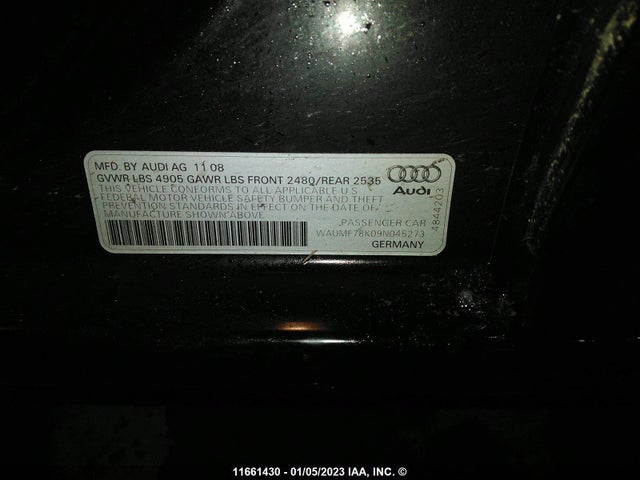 WAUMF78K09N045273 Audi A4 Prestige