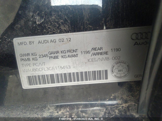WAUBGCFL3CA115453 Audi S4 Premium Plus
