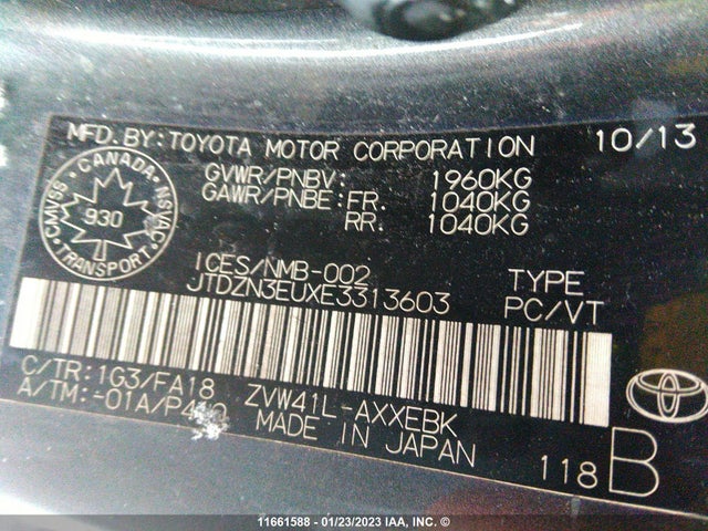 Toyota PRIUS V 2014 JTDZN3EUXE3313603 Image 10