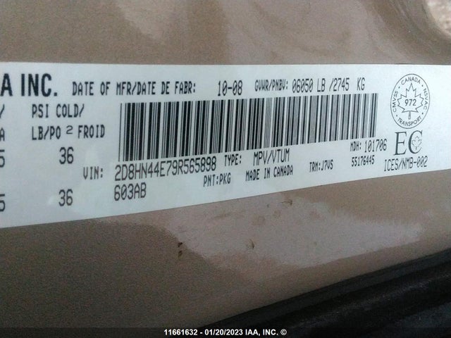 Dodge Grand Caravan Se 2009 2D8HN44E79R565898 Image 10